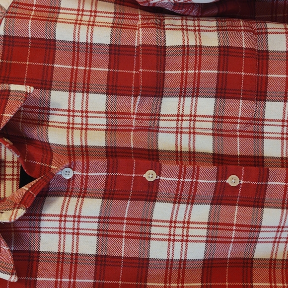 Flannel Button Down Top Red Plaid Eddie Bauer (Medium) Women's - Picture 7 of 11